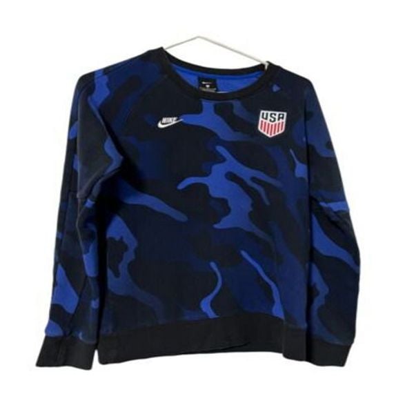 Team USA Nike Warmup Pullover Fleece Swoosh Blue Camo Small 1500Box