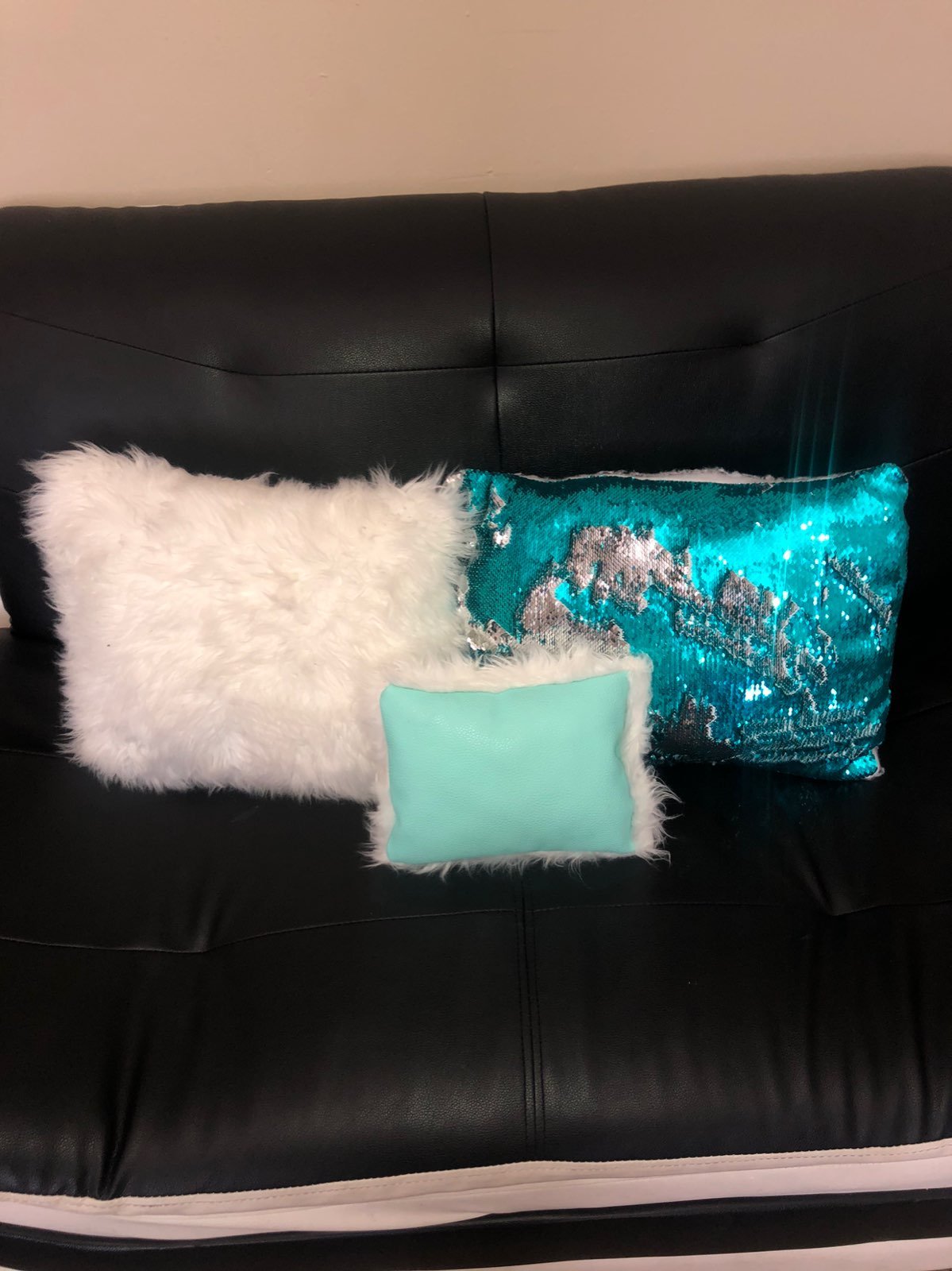 Reversible Sequined/Fur Pillows