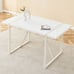 Cream MDF Dining Table for 4-6 People | White Metal Legs