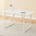 Cream MDF Dining Table for 4-6 People | White Metal Legs