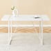 Cream MDF Dining Table for 4-6 People | White Metal Legs