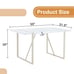 Cream MDF Dining Table for 4-6 People | White Metal Legs