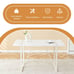 Cream MDF Dining Table for 4-6 People | White Metal Legs