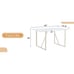 Cream MDF Dining Table for 4-6 People | White Metal Legs
