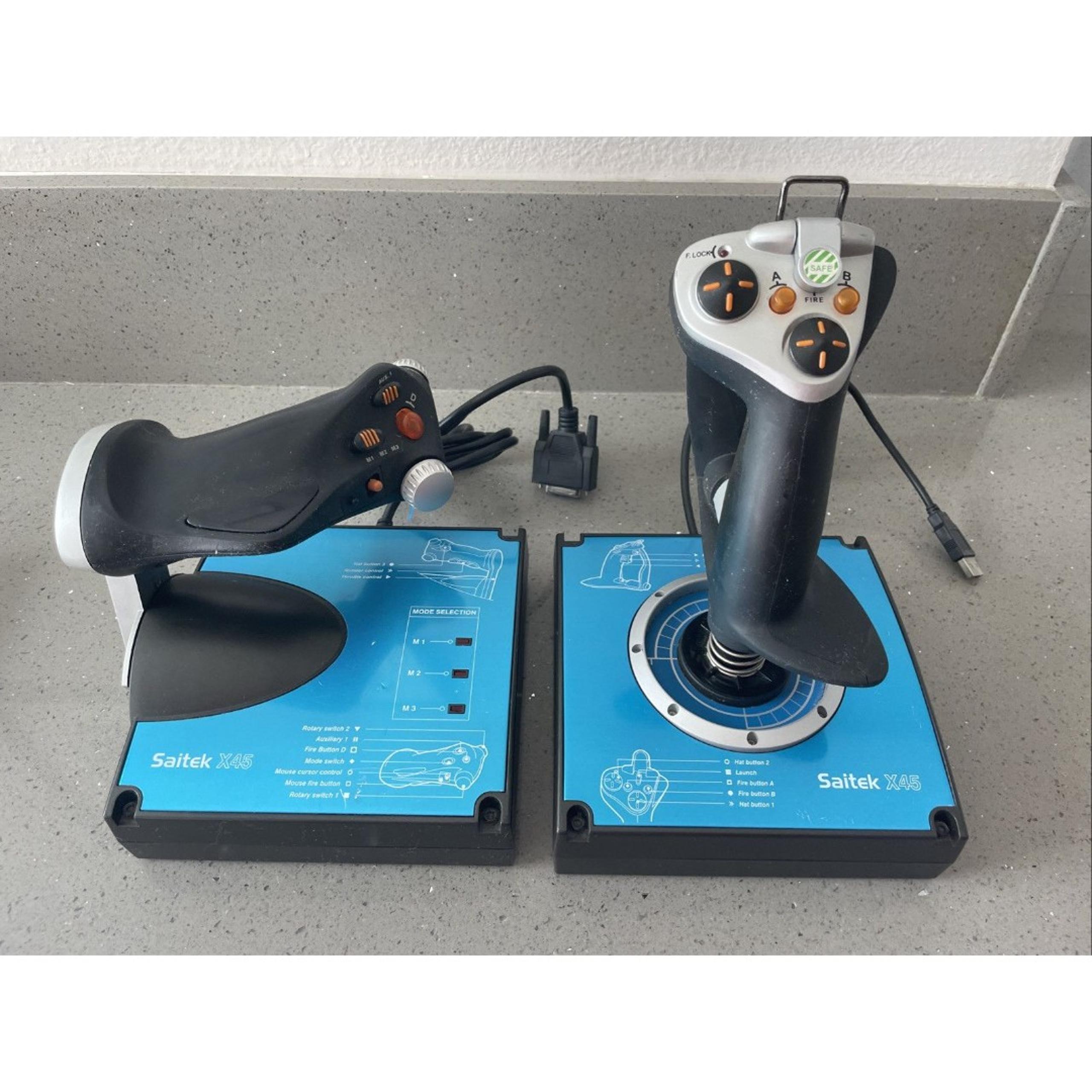 Saitek X45 Digital Flight Simulator Game Controller 2 Joystick Set USB Black