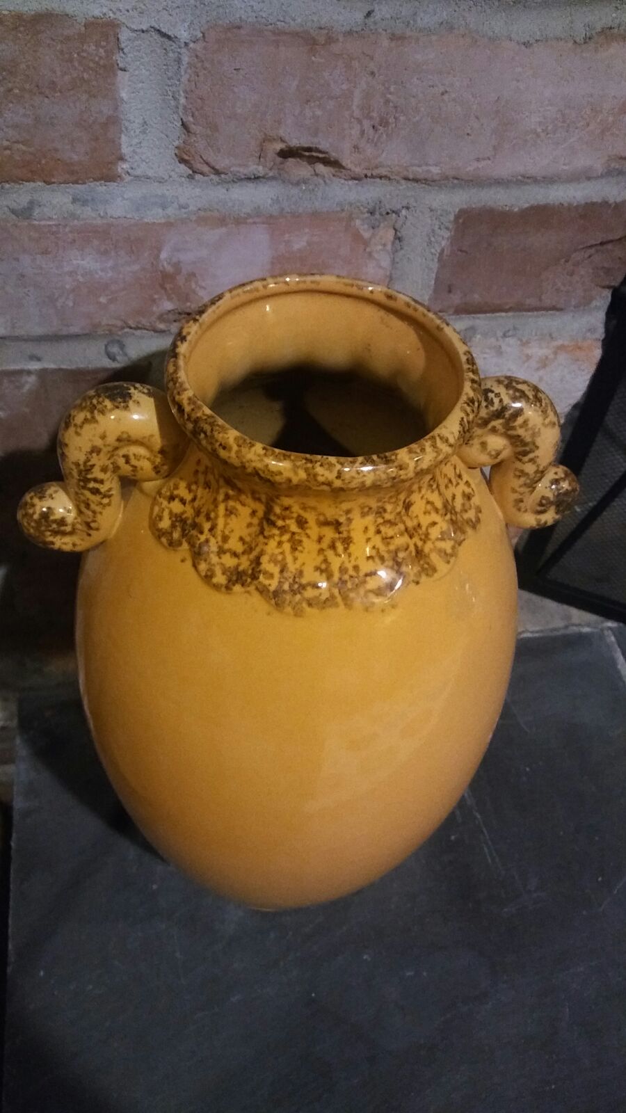 Flower vase mustard yellow