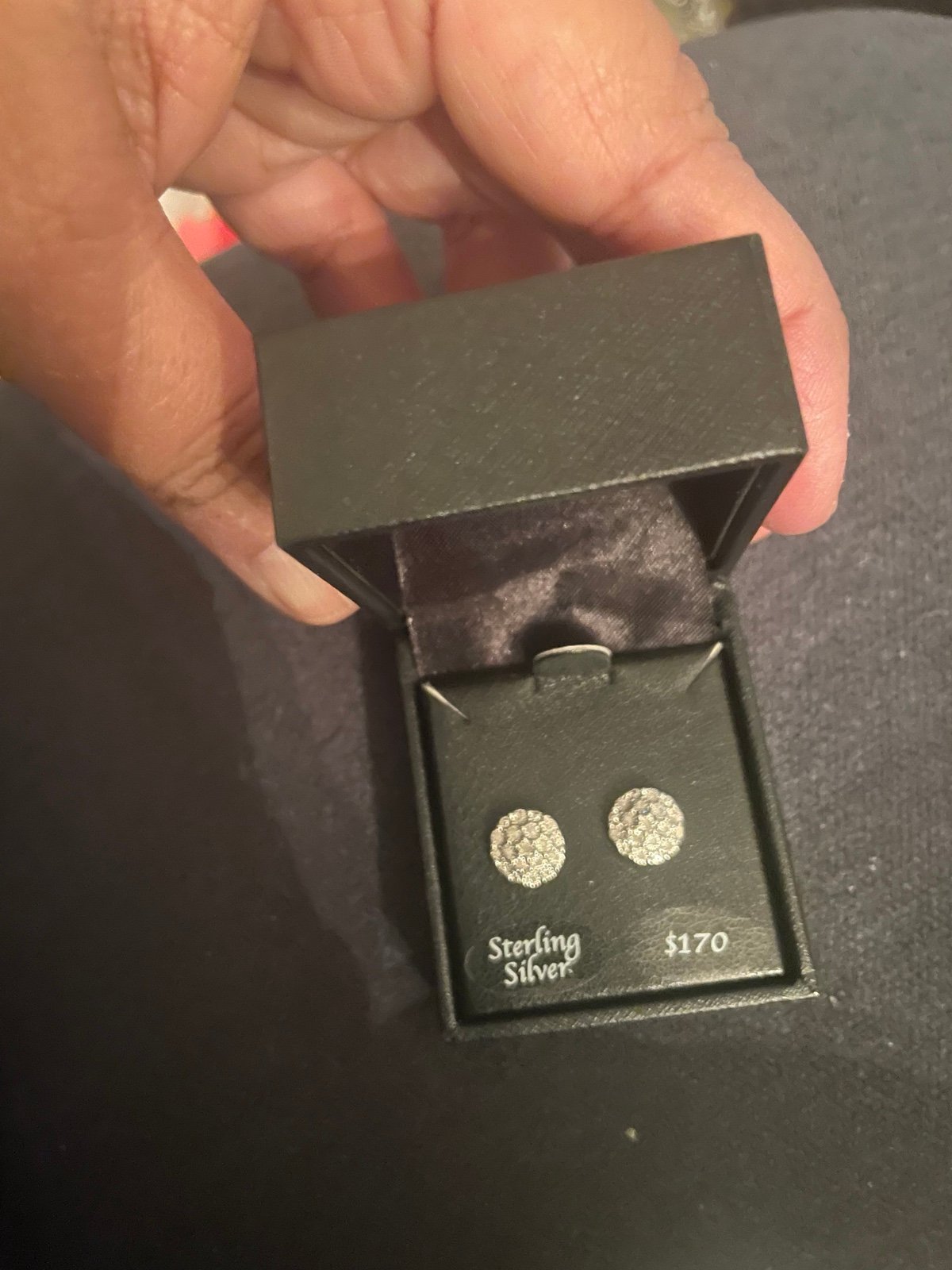 Macy’s Diamond Earrings 1/10 carat diamond Sterling Silver