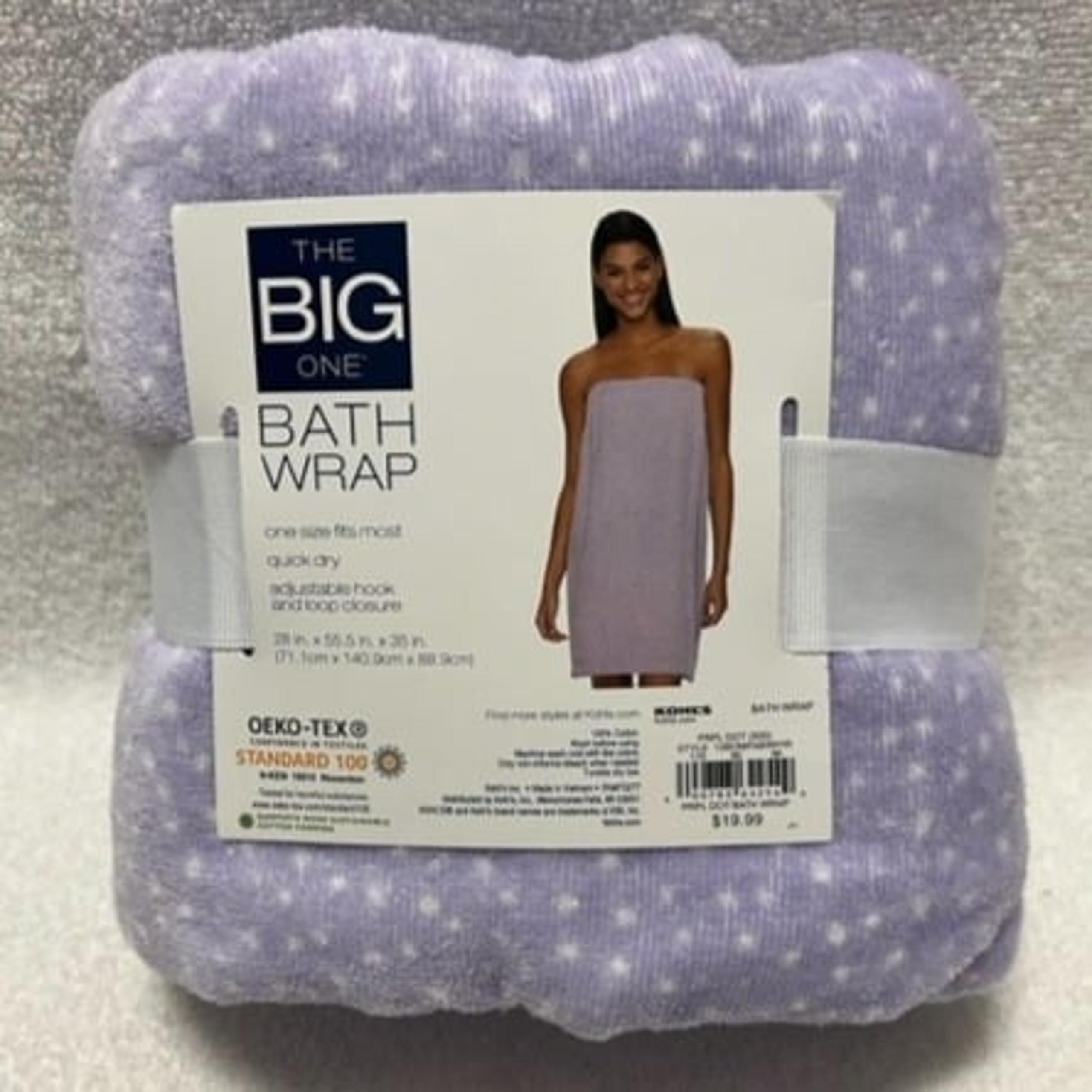 Kohls The Big One Bath Wrap Purple Dot Quick Dry Towel Wrap - New