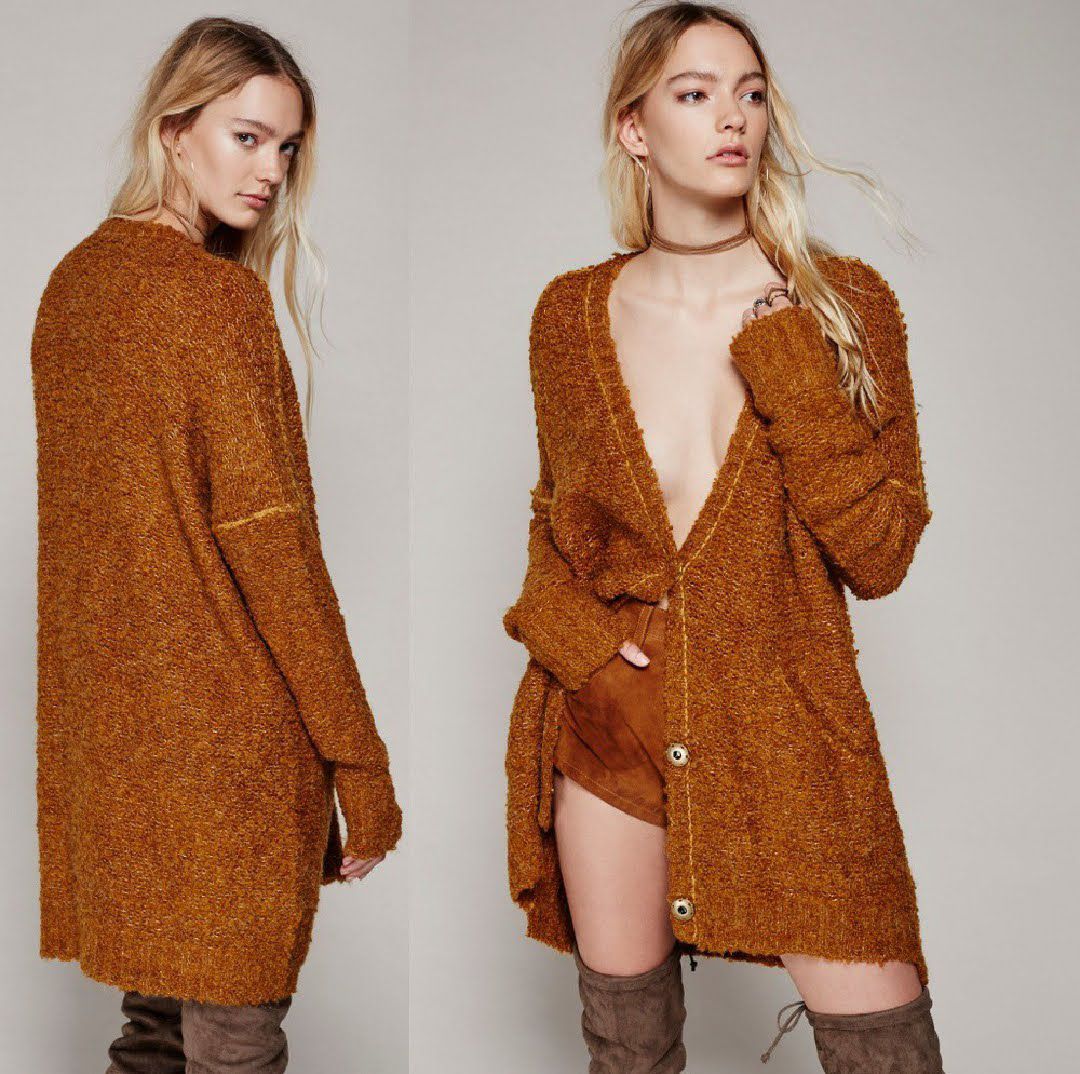 Free People Gold Rust colored Cardigan
