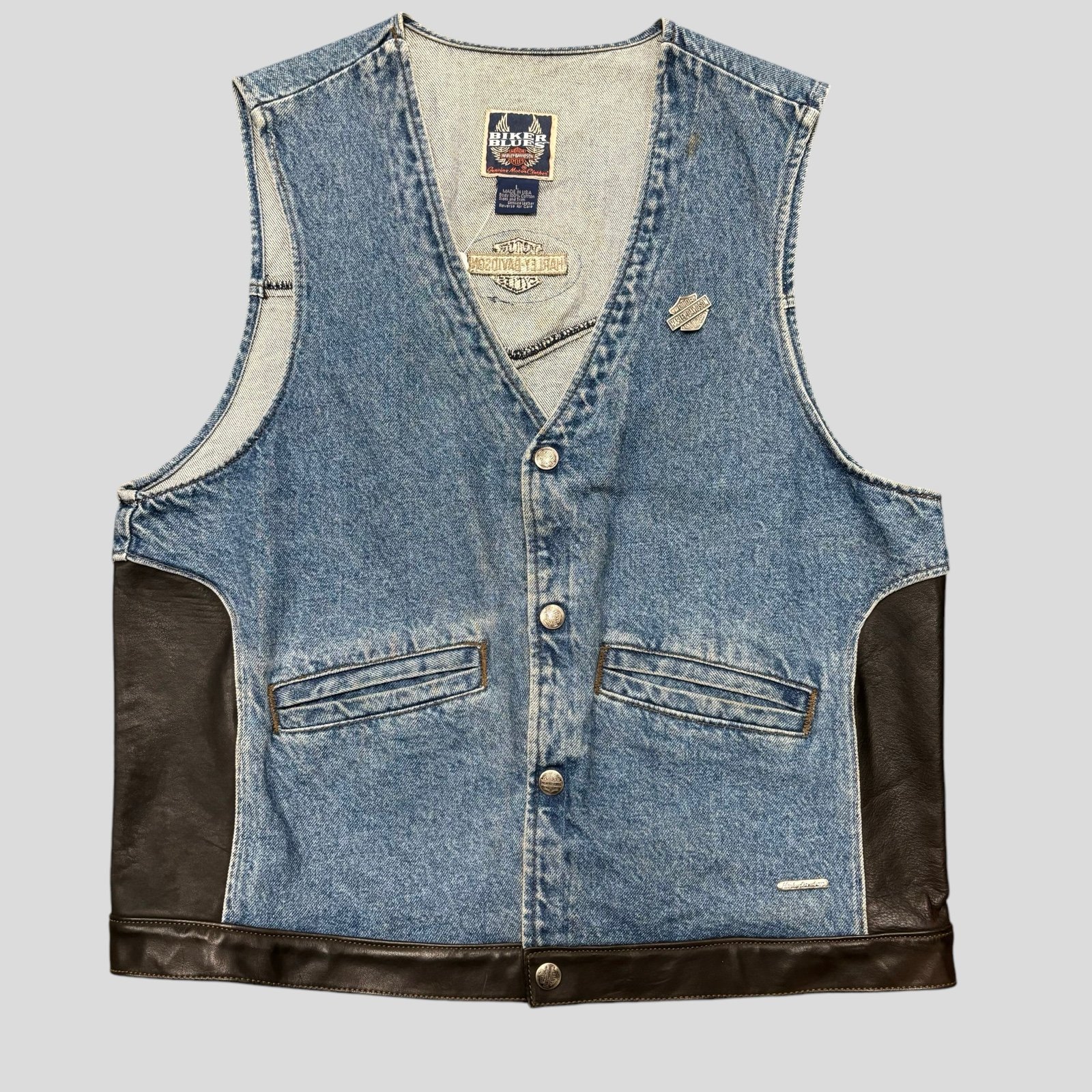 Vintage Harley Davidson Denim Vest