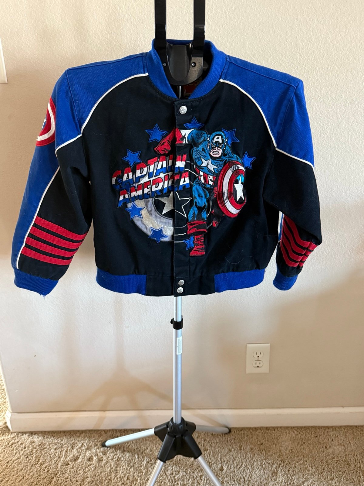 Marvel Comics Captain America Full Button Up Kids Jacket