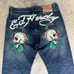 VTG Y2k Mens Size 38 Ed Hardy Denim Skull/Snake Tattoo Baggy Fit Jeans -2009