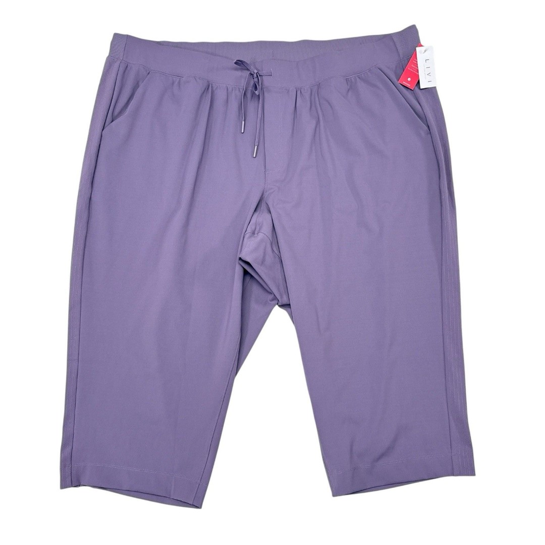 LIVI for Lane Bryant Cropped Pants Plus Size 30 / 32 Purple Active Capri NEW