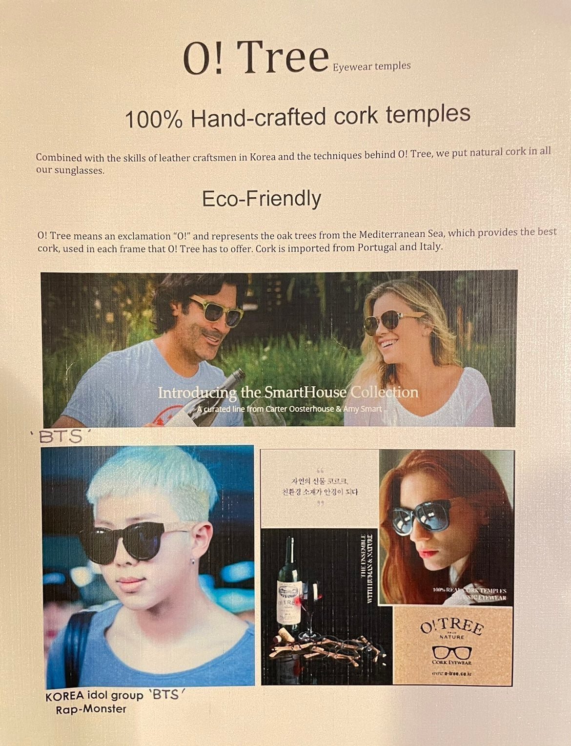 O! Tree Sunglasses for unisex/Light Brown Catania/Eco friendly Cork sunglasses