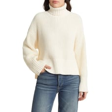 MADEWELL Wide Rib Turtleneck Antique Cream Sweater, Size XS, NWT 98