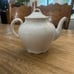 Stained and crazed ironstone teapot warranted M.T.&K. Stamp