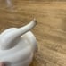 Stained and crazed ironstone teapot warranted M.T.&K. Stamp
