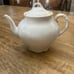 Stained and crazed ironstone teapot warranted M.T.&K. Stamp