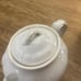 Stained and crazed ironstone teapot warranted M.T.&K. Stamp