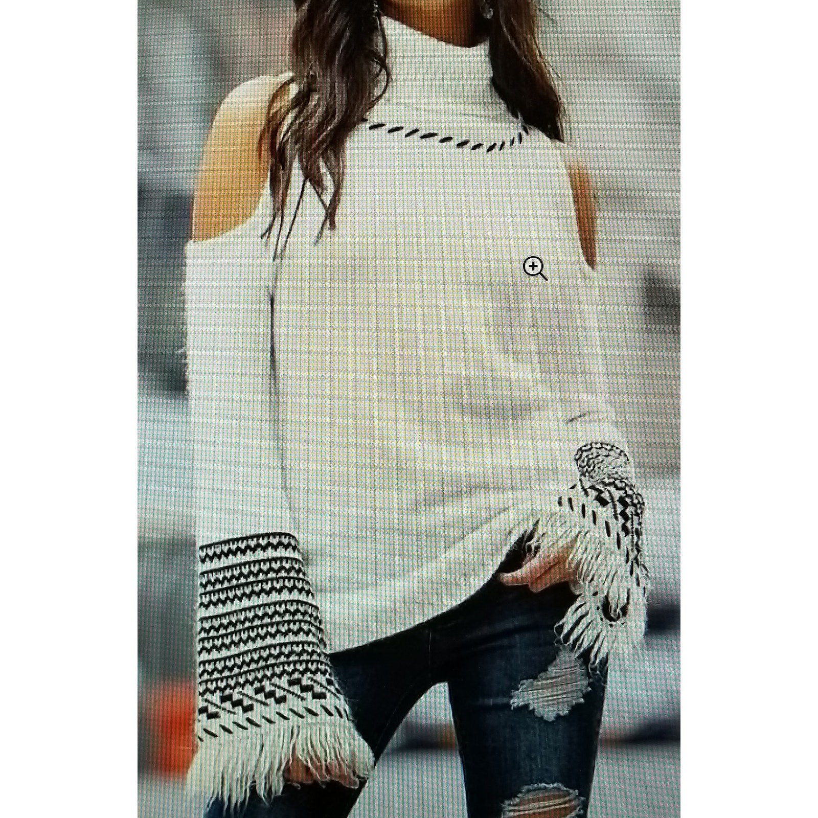 NWOT's -VENUS Cold Shoulder White Ribbed Knit Turtle Neck Black Trim; Size 2X