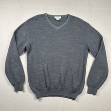 Ermenegildo Zegna Sweater Mens L Rayon Nylon Acryclic Blend Italy V Neck Texture