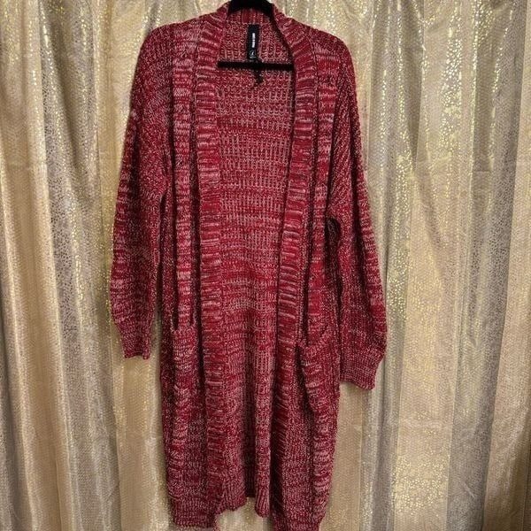 Agnes & Dora Dreamy Duster Red Long Cardigan Sweater Large NWOT