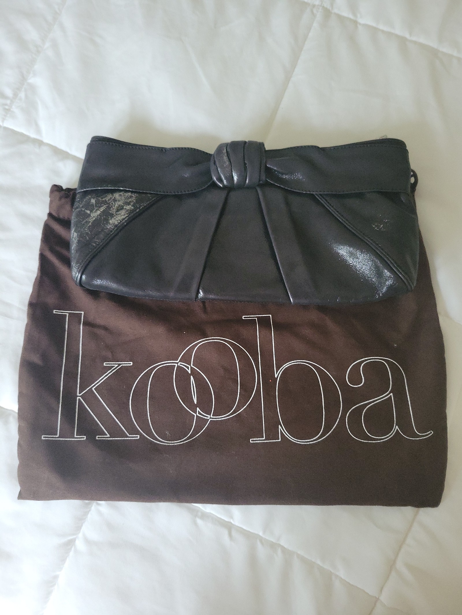 KOOBA BLACK LEATHER CLUTCH