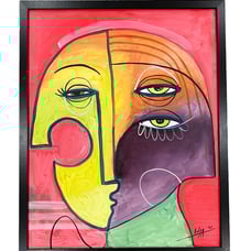 PAINTING ORIGINAL OIL ON CANVAS (FRAME INCLUDED) CUBAN ART 16”X20” By Lisa