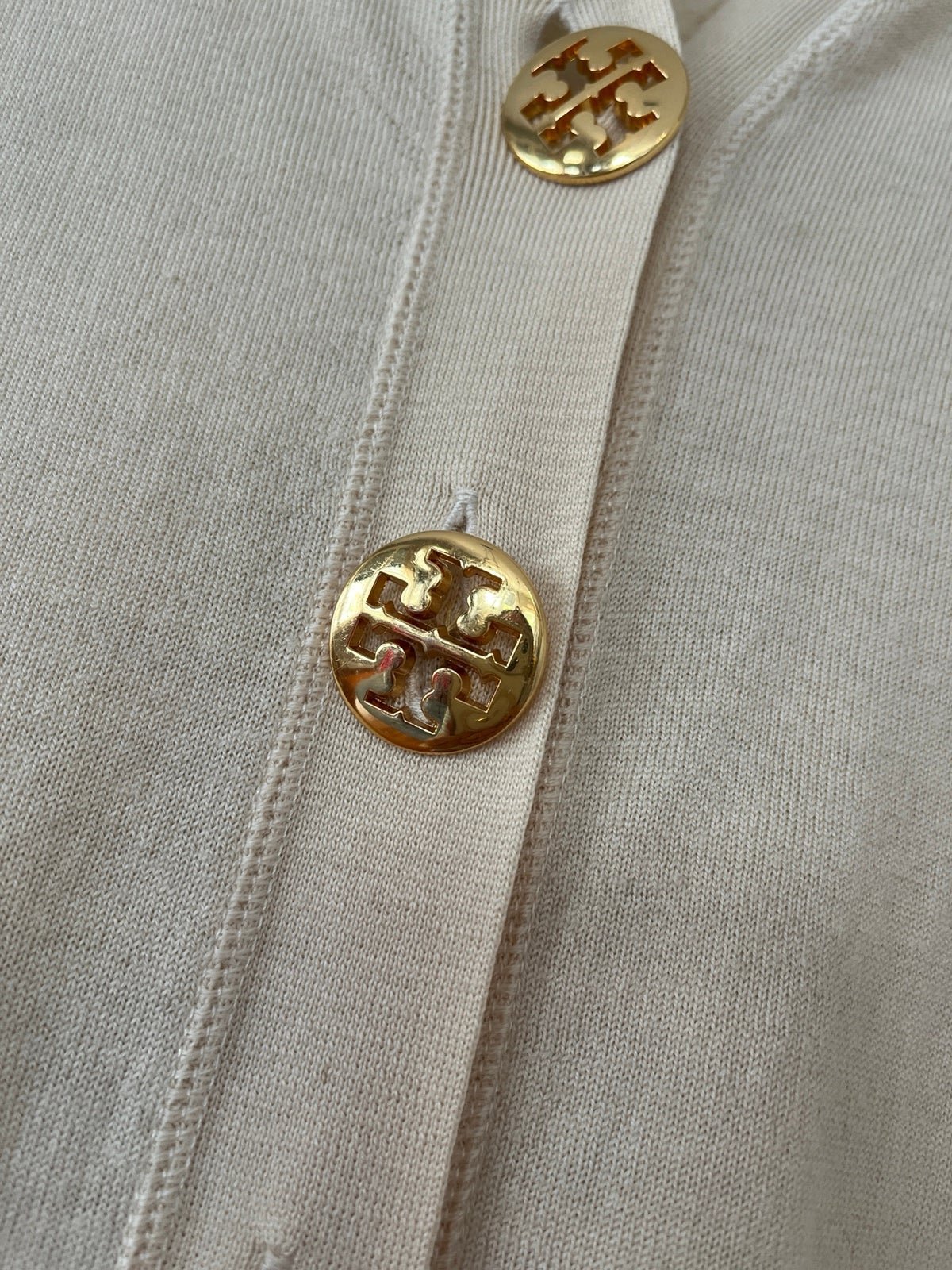 5 Tory Burch 1 1/8” buttons with free stained Cardigan