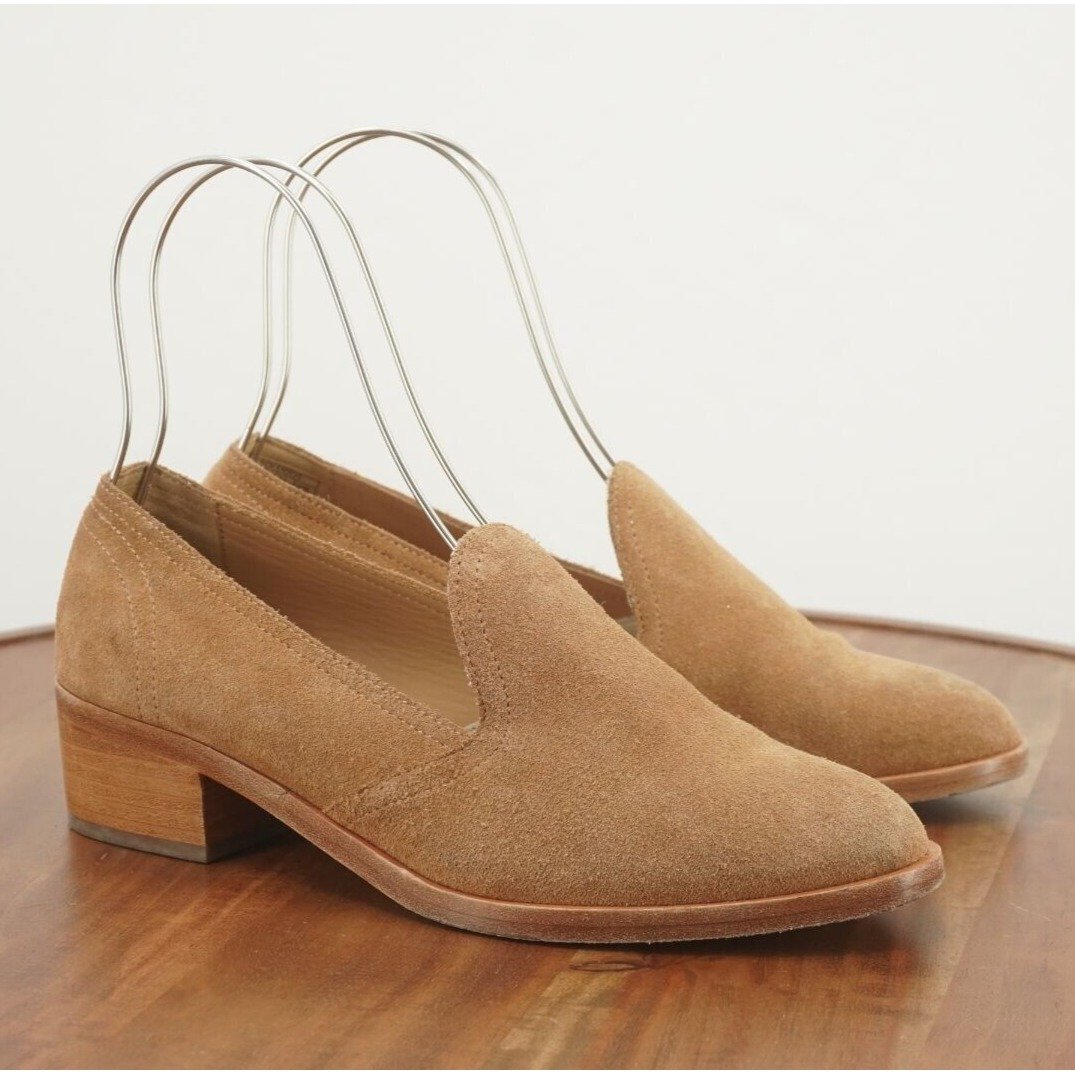 Soludos Womens Sophia Slip On Loafers Size 7.5 Tan Suede Casual