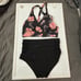 Yonique Black Coral Floral High Waisted Plus Size Bikini Swimwear NWT Size 12W
