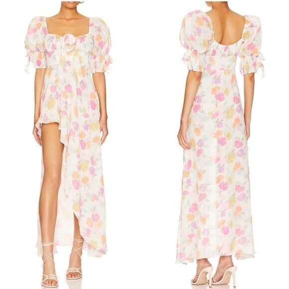 For Love & Lemons Petal Midi Dress in Multi