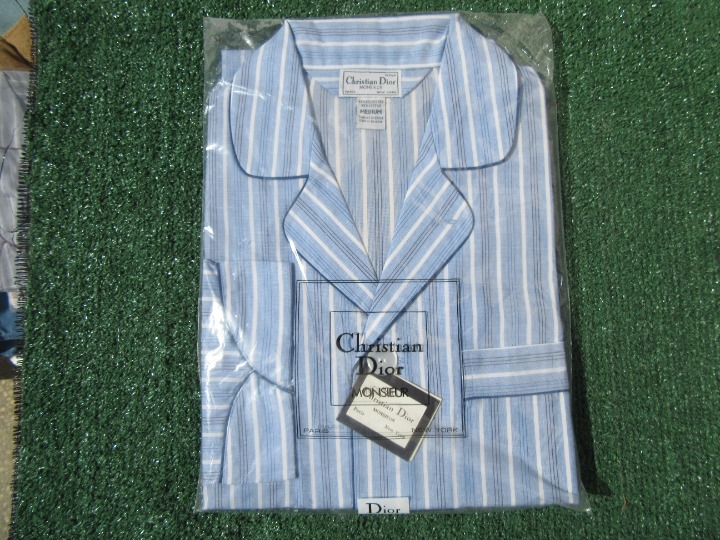 Brand New Christian Dior Monsieur Men's Medium Pajama Set Vintage Blue Stripe