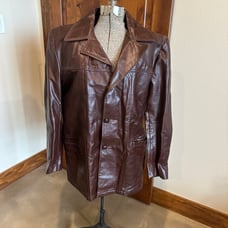 Vintage size 42 men’s Excelled brown leather jacket removable liner button