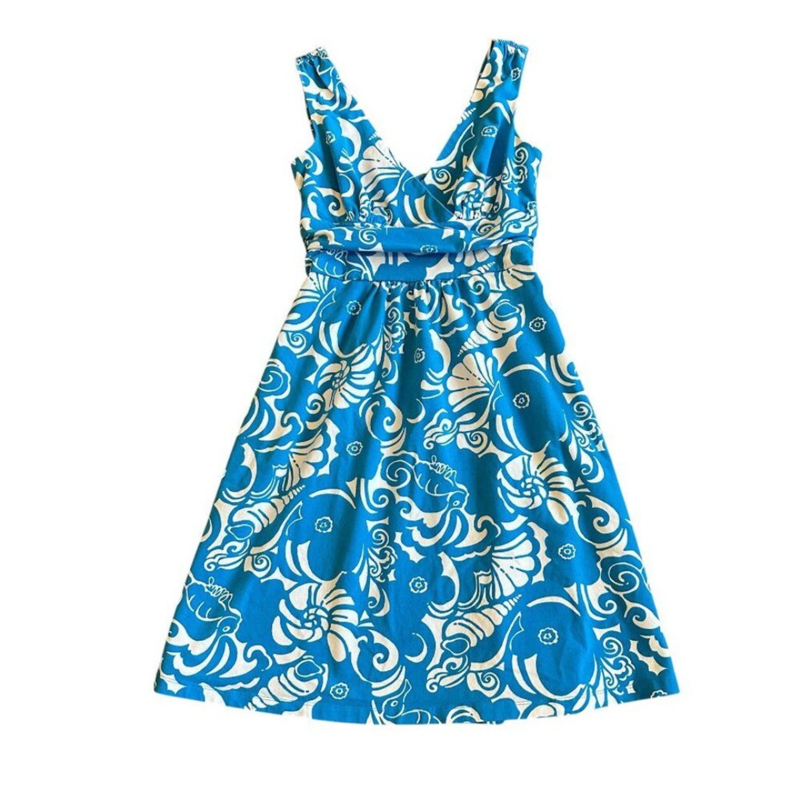 Lilly Pulitzer Shianne Knit Ariel Blue Tide Pools A-Line Stretch Size Small