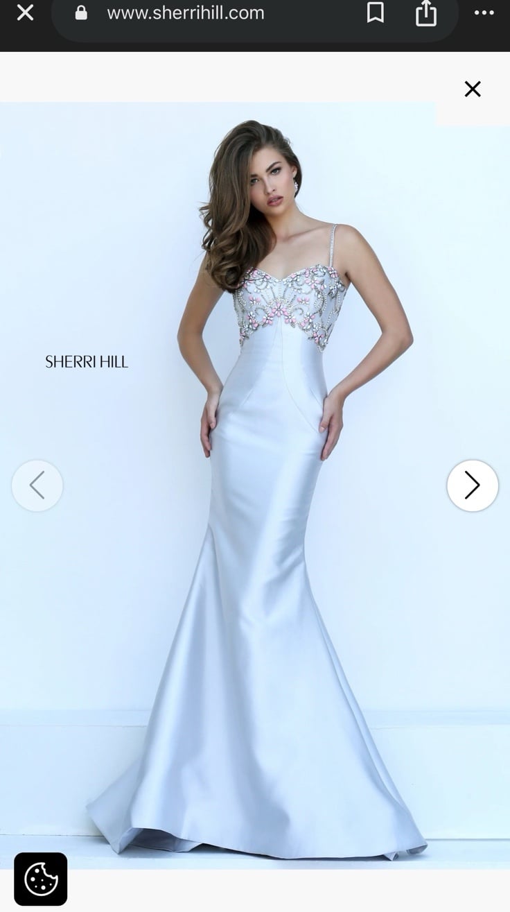 Sherri Hill Mermaid Prom Dress - Style 50284 - Size 4 - Silver