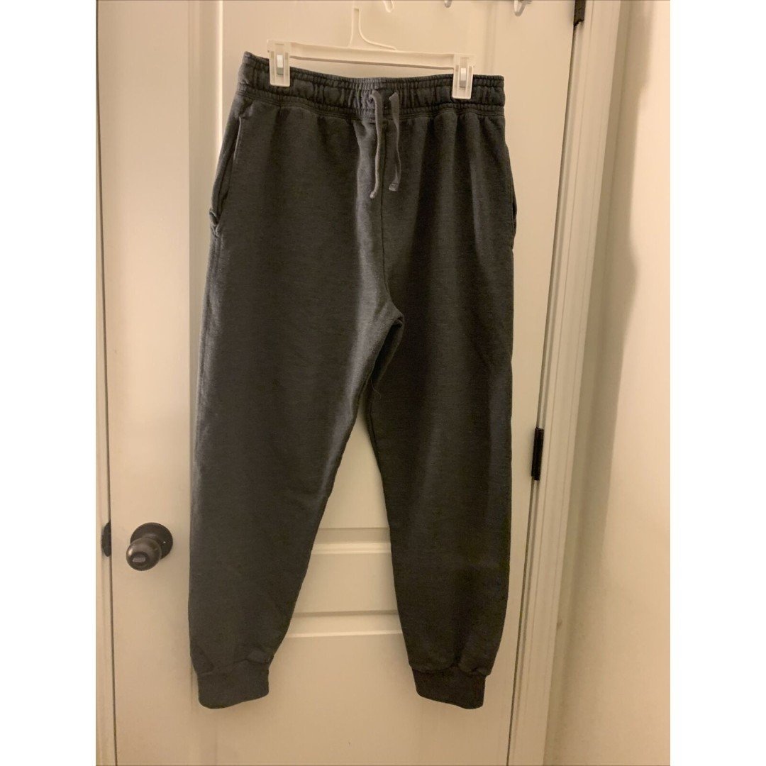 Hanes Eco Smart Men's Jogger Pants Elastic Waist Size Large Gray