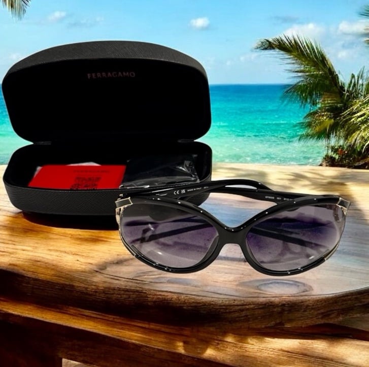 Salvatore Ferragamo Women's Sunglasses Grey Gradient Lens Black Frame SF600S 001