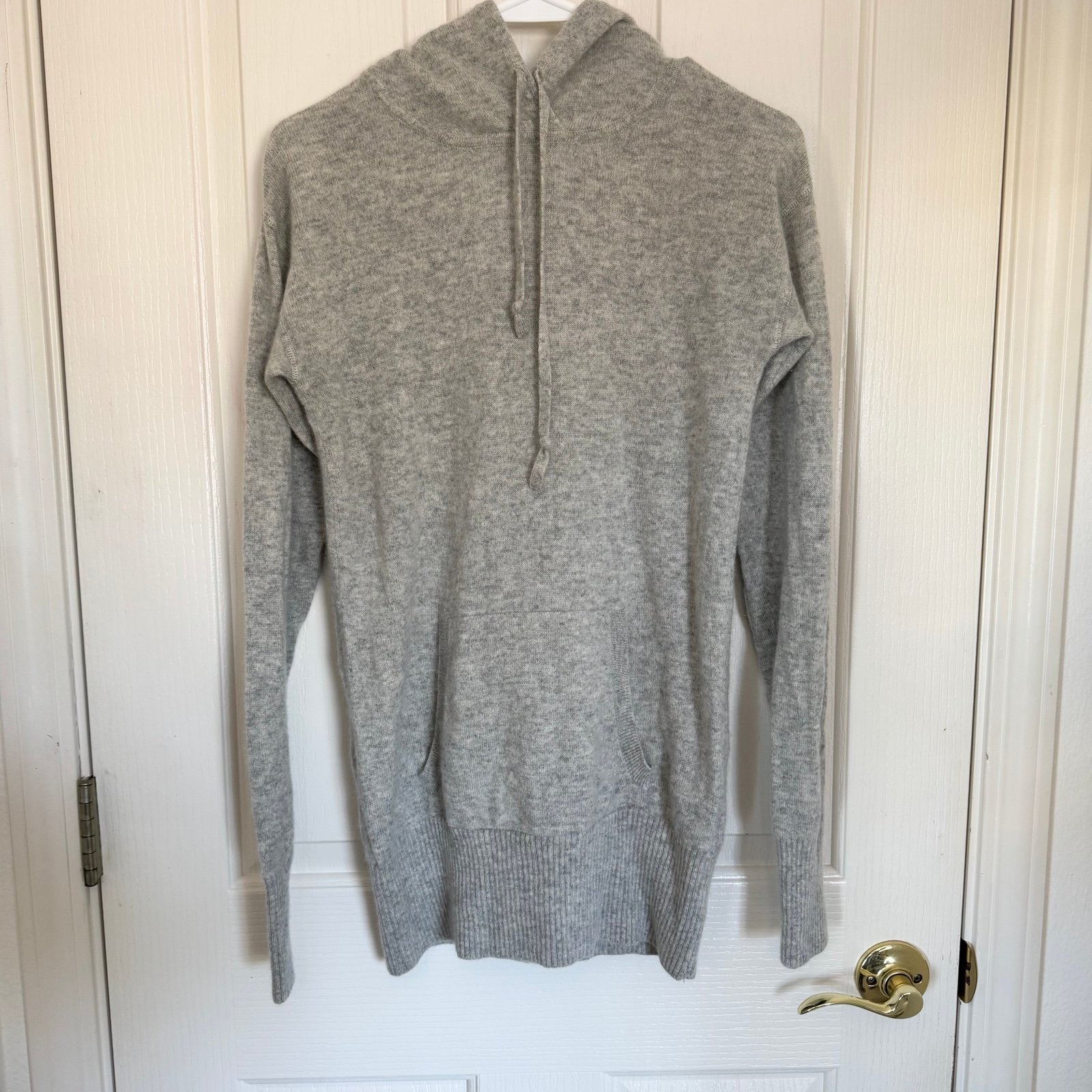 J Crew Gray Hooded Cashmere Sweater