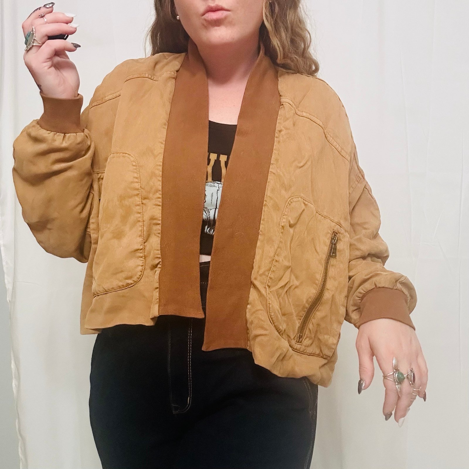 Camel Beige Cargo Jacket. Size Medium. Never worn.