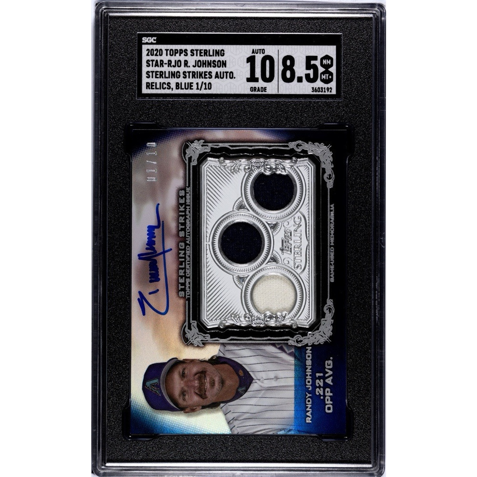 Randy Johnson 2020 Topps Sterling Triple Patch Auto #1/10 SGC 10/8.5 NM-MT+