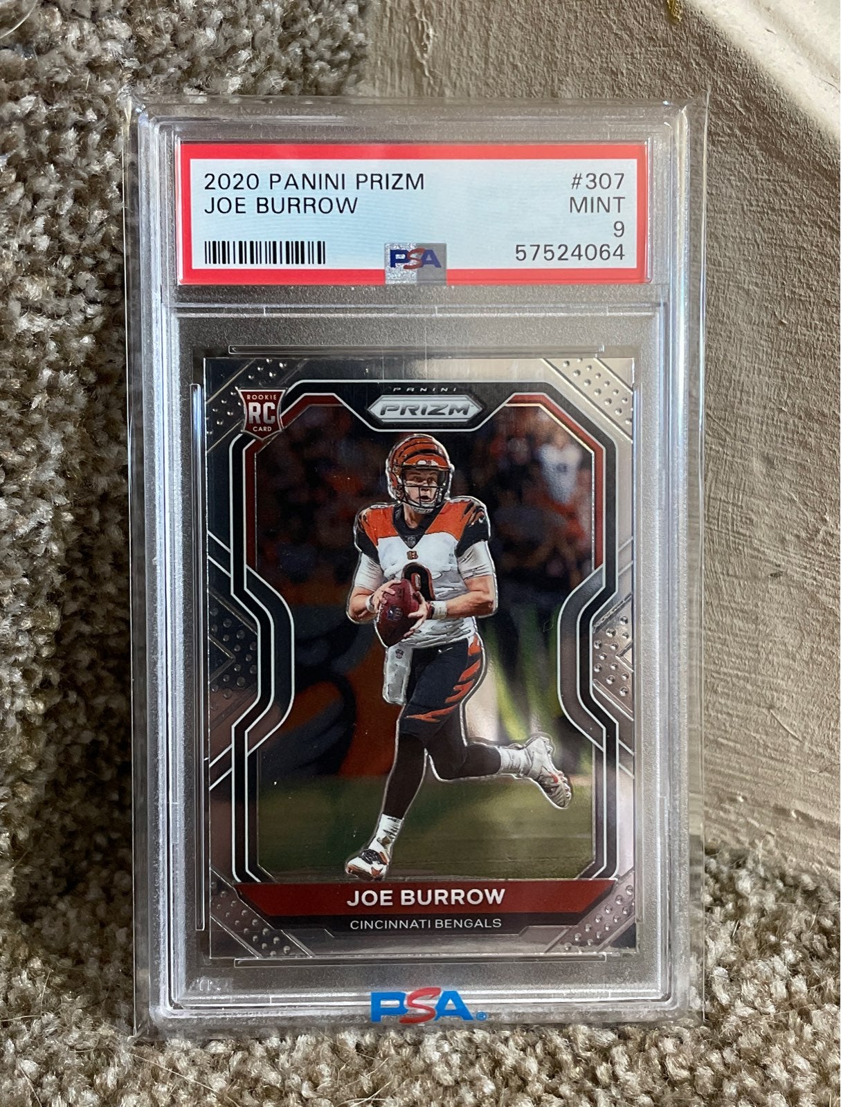 2020 Panini Prizm Joe Burrow PSA 9 Rookie RC #307