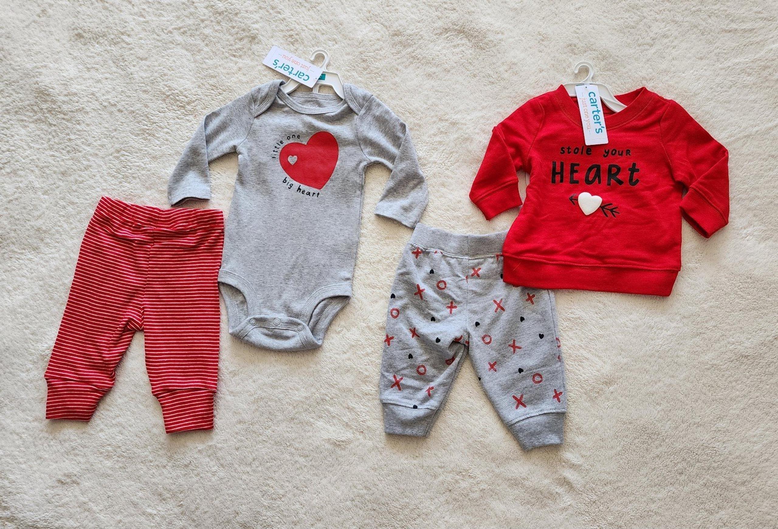 Baby boy NWT Valentine's day clothes bundle: 2 outfit sets, size 3 / 6 months