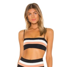 L*Space Rebel Stripe Bikini Top in Black Size Small NWT