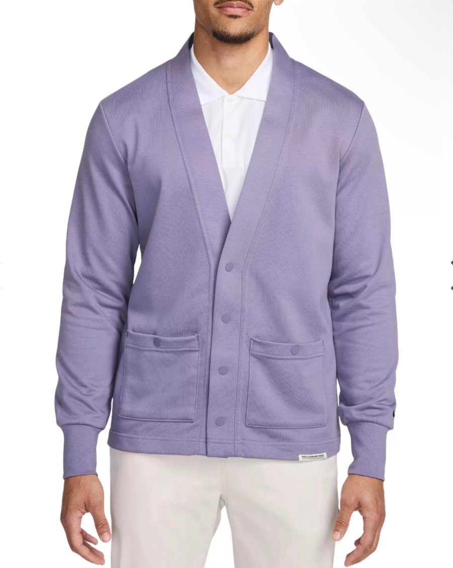 Nike Dri-FIT Standard Issue Golf Cardigan Purple Men's Size XL