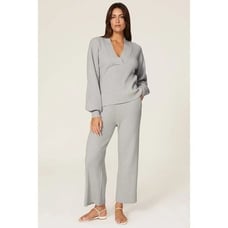 Marissa Webb Arie Ribbed Wool Blend Pant Grey Womens Size Large