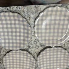 Pioneer woman gray gingham dinner plates set of 4