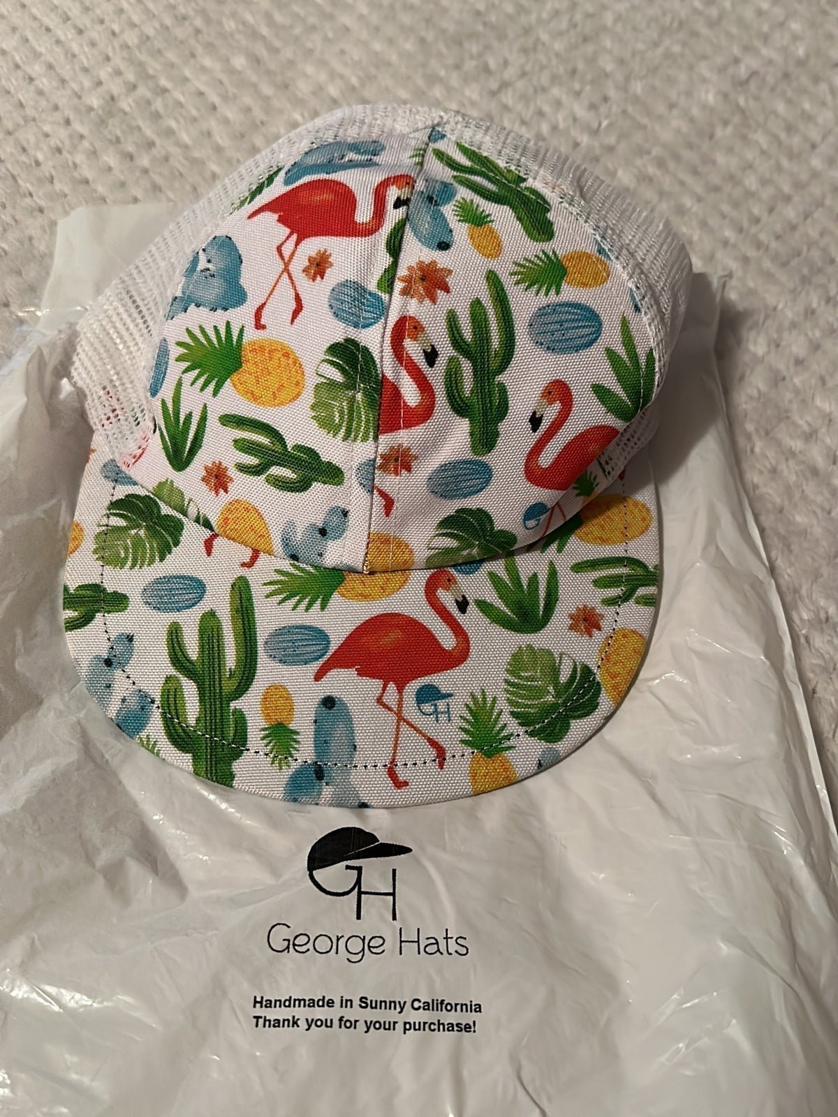 George Hats Island Flamingo toddler Trucker hat!