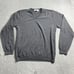 Peter Manning Sweater Size 4 (Large) 100% Merino Wool V Neck Knit Pullover Gray