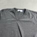 Peter Manning Sweater Size 4 (Large) 100% Merino Wool V Neck Knit Pullover Gray